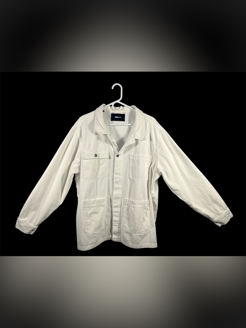 Minimalist NOVAMEN Off-White Utility Chore Jacket Men’s Size XXL